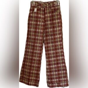 RARE! Vintage Billy The Kid Dead Stock Plaid Bellbottom Flare Pants -Size 25x29